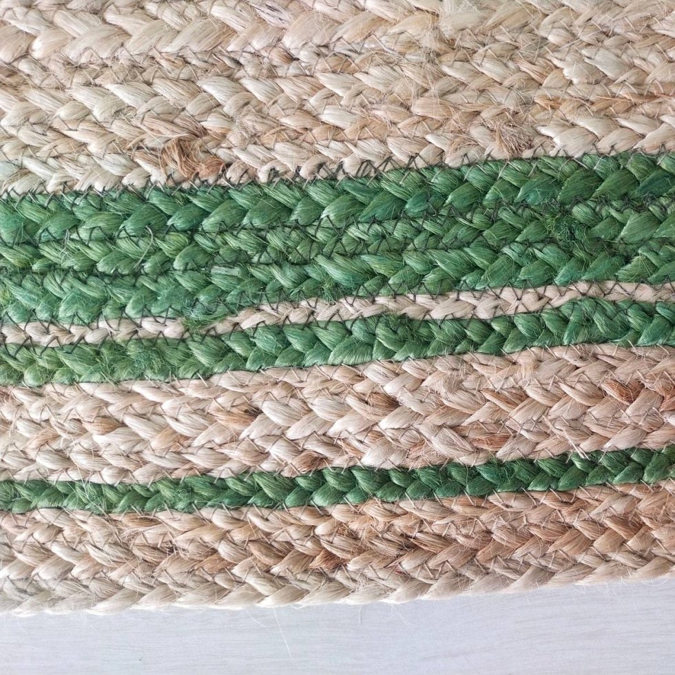 Gröna runda och ovala juteunderlägg - Bild 5