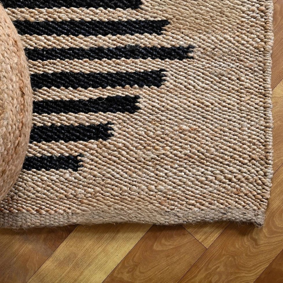Diamantmönstrad matta av hampa och jute - Bild 5