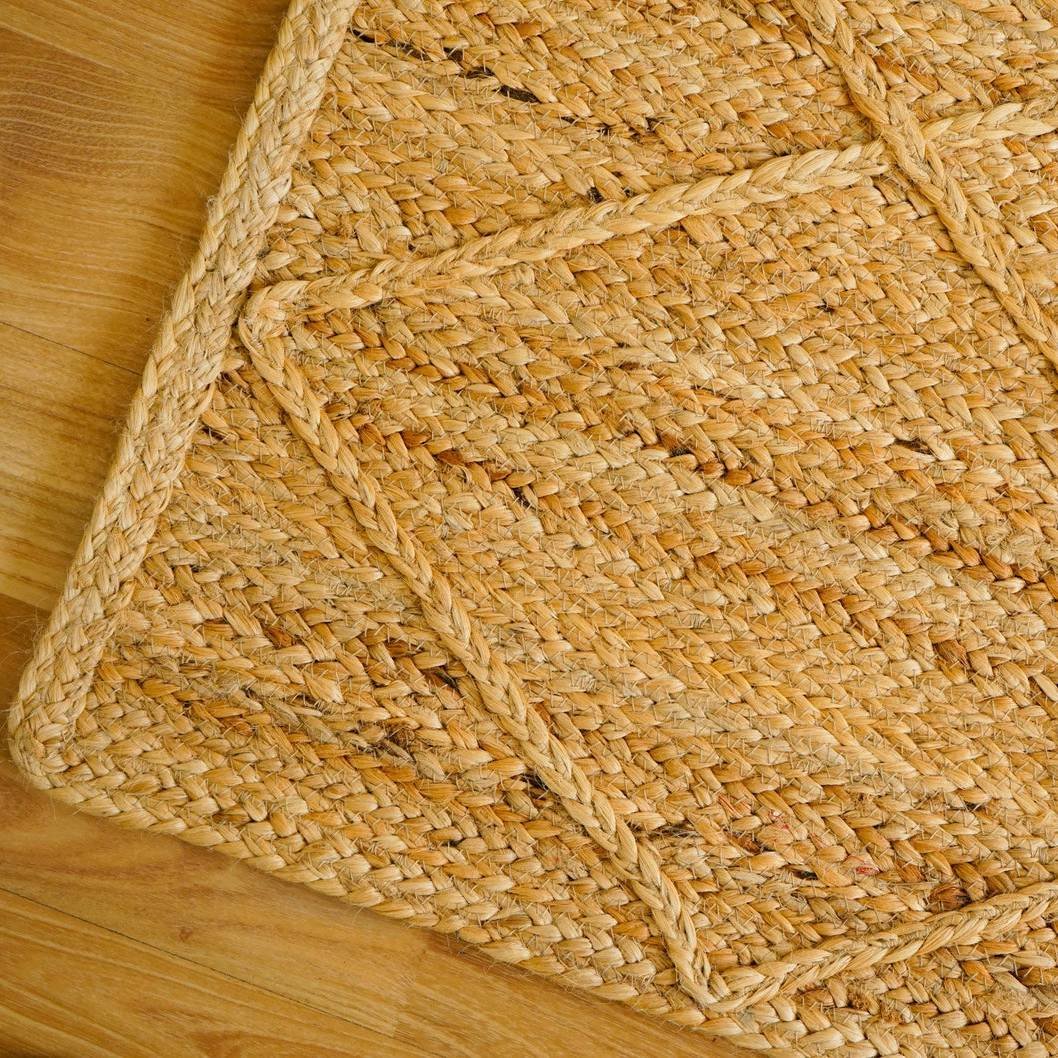 Naturlig flätad matta av diamantjute Naturlig flätad matta av diamantjute - Bild 3