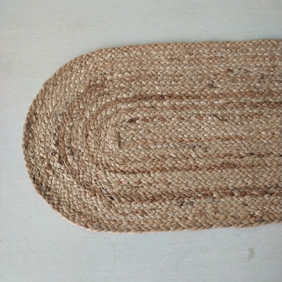 Naturliga flätade ovala jute-placemats - Bild 5