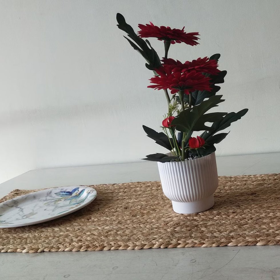 Rektangulära placemats av jute i naturmaterial - Bild 4