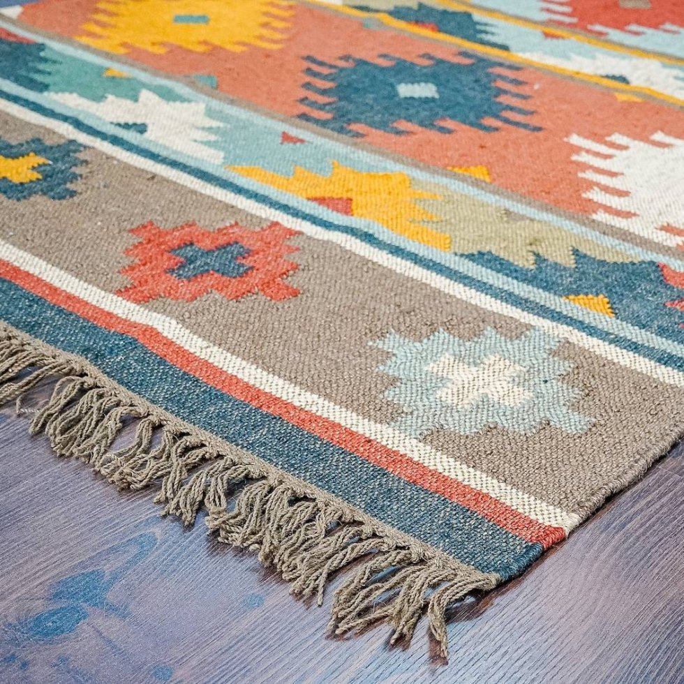 Kelimmatta i navajoull och jute - Bild 4