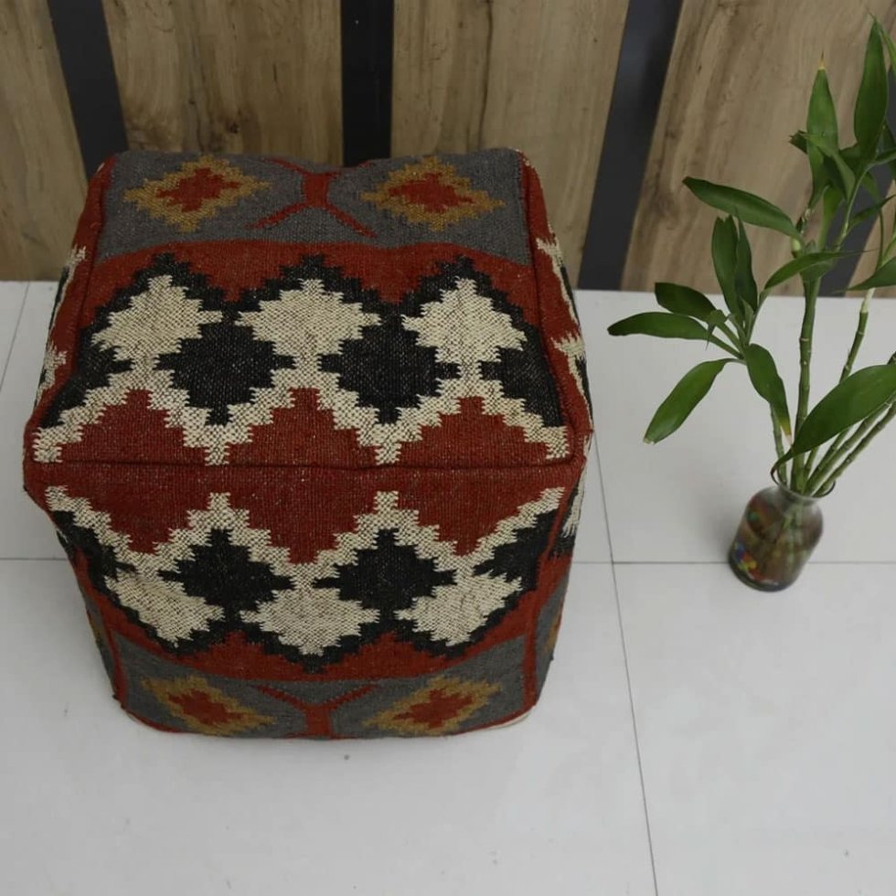 Orientalisk kelimpuff i ull och jute - Bild 2