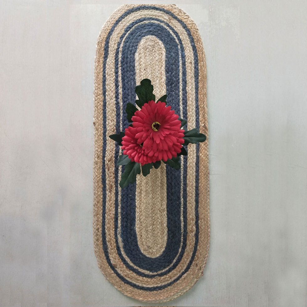 Bordslöpare och bordsunderlägg i oval jute - Bild 2