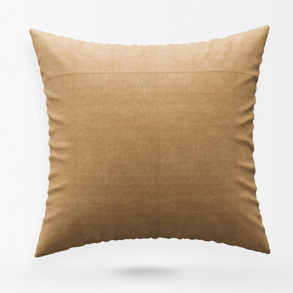 Ornamenterad kudde i ull och jute, brun - Bild 2