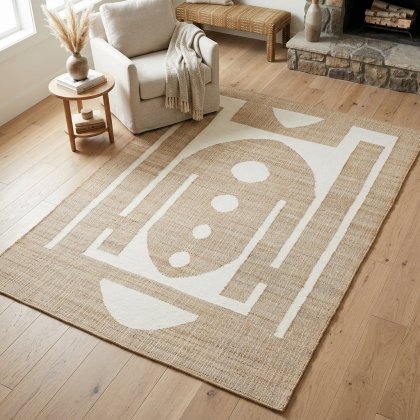 Cotton jute area rug