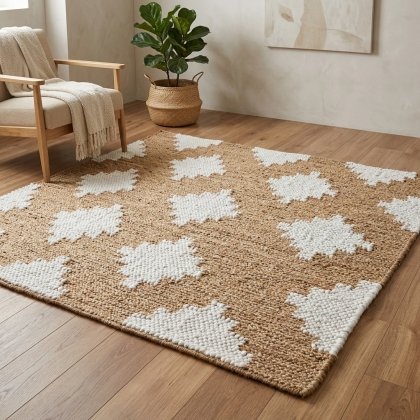 Diamond pattern Jute hemp rug