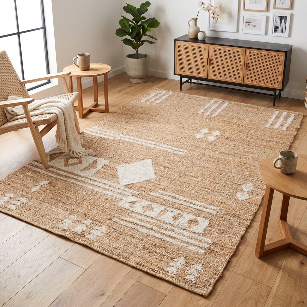 Matta i jute-bomullsblandning Jute cotton blend rug