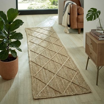 Textured diamond jute rug