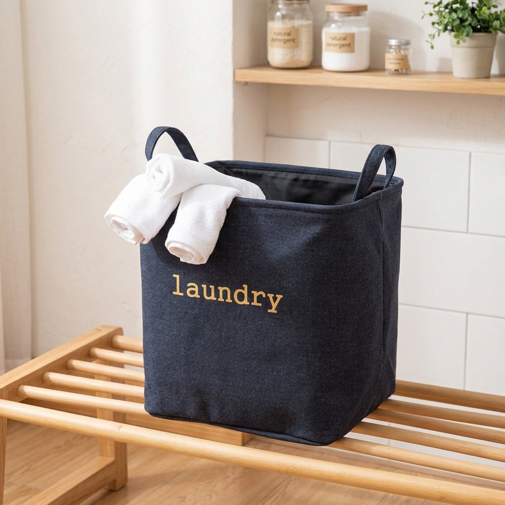 Vikbar tvättkorg i jute Foldable jute laundry basket